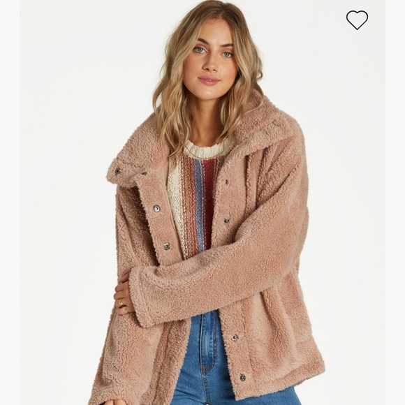 Billabong Cozy Days Sherpa Jacket Caramel size L - Picture 2 of 3